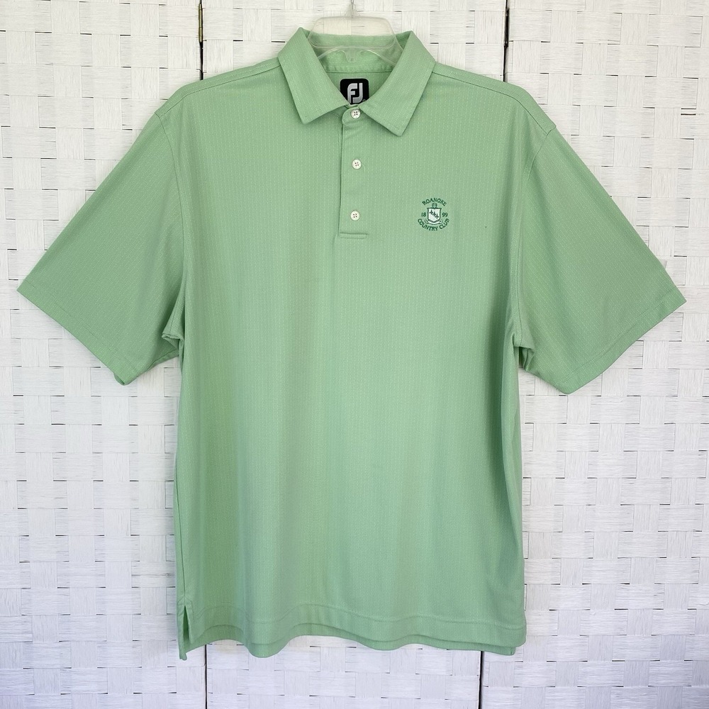 FootJoy Polo Shirt Mens XL Green Roanoke Country Club Textured Short Sleeve